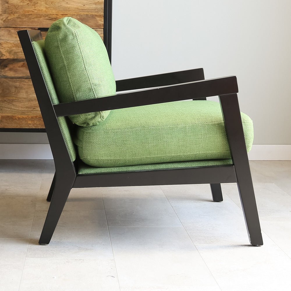 Poltrona Morris Dimehouse Verde LxPxA 111x86x72 Tessuto Foto atmosferica vista laterale
