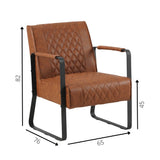 Poltrona Pietro Dimehouse Cognac LxPxH 68x62x45 Ecopelle Indicazione misura foto bianca