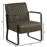 Poltrona Pietro Dimehouse Verde LxPxH 68x62x45 Ecopelle Indicazione dimensione foto bianca