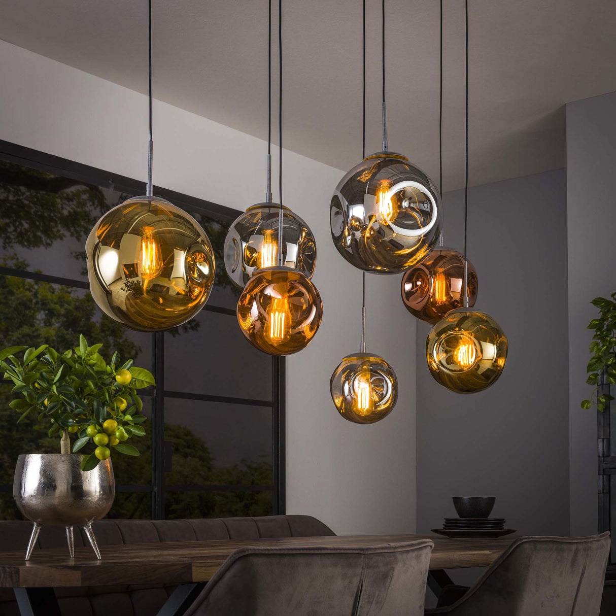 Lampada a sospensione Ada DH Interior Silver LxLxH 135x73x37 Silver Foto ambientale vista diagonale frontale