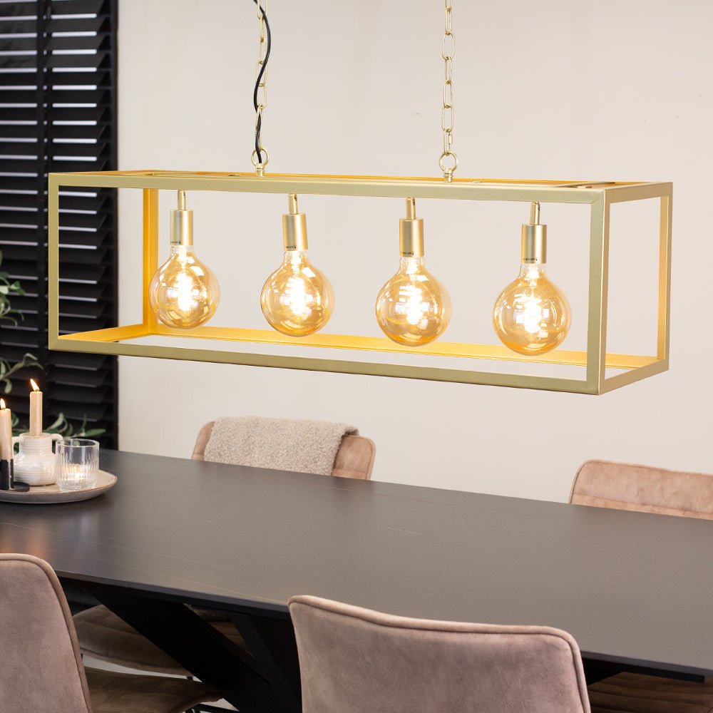 Lampada a sospensione Aiden Dimehouse Oro LxPxA 105x41x36 Metallo Foto atmosferica vista frontale diagonale