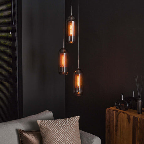 Lampada a sospensione Amy DH Interior Nero LxLxH 81x63x24 Metallo Foto atmosferica vista frontale diagonale
