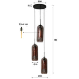 Lampada a sospensione Amy DH Interior Nero LxLxH 81x63x24 Metallo Bianco Indicazione dimensione foto