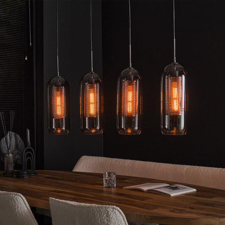 Lampada a sospensione Amy DH Interior Nero LxLxH 107x69x23 Metallo Foto atmosferica vista frontale diagonale
