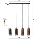 Lampada a sospensione Amy DH Interior Nero LxLxH 107x69x23 Metallo Bianco Indicazione dimensione foto
