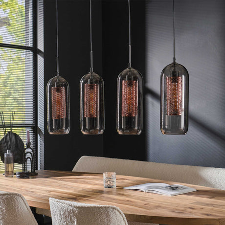 Lampada a sospensione Amy DH Interior Nero LxLxH 107x69x23 Metallo Foto atmosferica vista frontale diagonale