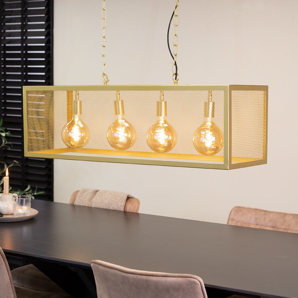 Lampada a sospensione Duncan Dimehouse Oro LxPxA 105x41x36 Metallo Foto atmosferica vista frontale diagonale