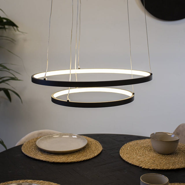 Lampada a sospensione Elaine Nera Dimehouse Nero LxPxH 56x56x12 Metallo Foto atmosferica vista frontale