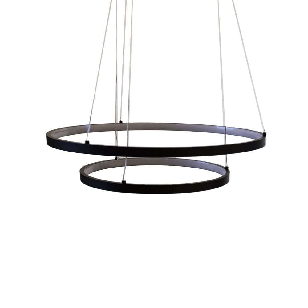 Lampada a sospensione Elaine Nera Dimehouse Nero LxPxH 56x56x12 Metallo Bianco foto diagonale vista frontale