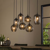 Lampada a sospensione Gaby DH Interior Grigio LxLxH 124x38x18 Vetro Foto atmosferica vista frontale diagonale