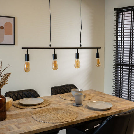 Lampada a sospensione Glenn Dimehouse Nero LxPxA 103x14x7 Metallo Foto atmosferica vista frontale diagonale