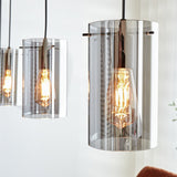 Lampada a sospensione Hugo Dimehouse Antracite LxPxH 102x26x19 Vetro Campione di colore fotografico atmosferico