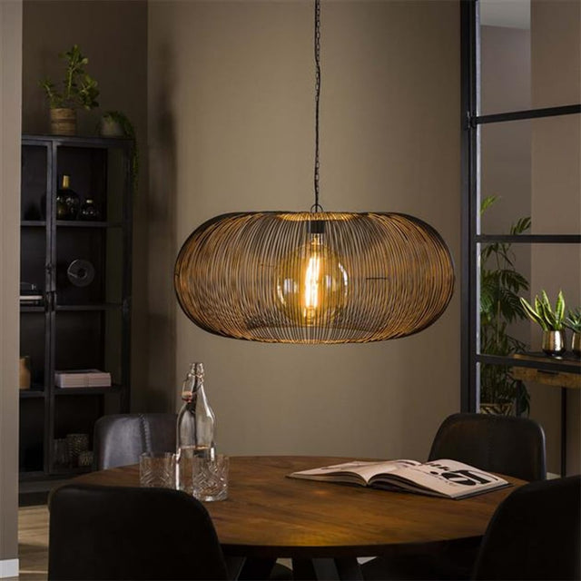 Lampada a sospensione Jill DH Interior Nero LxLxH 75x75x40 Nichel Foto atmosferica vista frontale diagonale