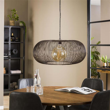Lampada a sospensione Jill DH Interior Nero LxLxH 75x75x40 Nichel Foto atmosferica vista frontale diagonale