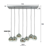 Lampada a sospensione Juliette DH Interior Argento LxLxH 116x48x33 Argento Bianco Indicazione dimensione foto