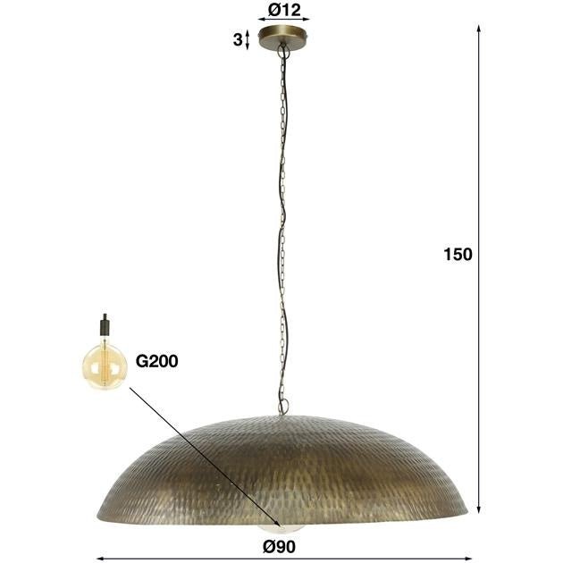 Lampada a sospensione Lasse DH Interior Bronzo LxLxH 95x95x33 Bronzo Bianco Indicazione dimensione foto