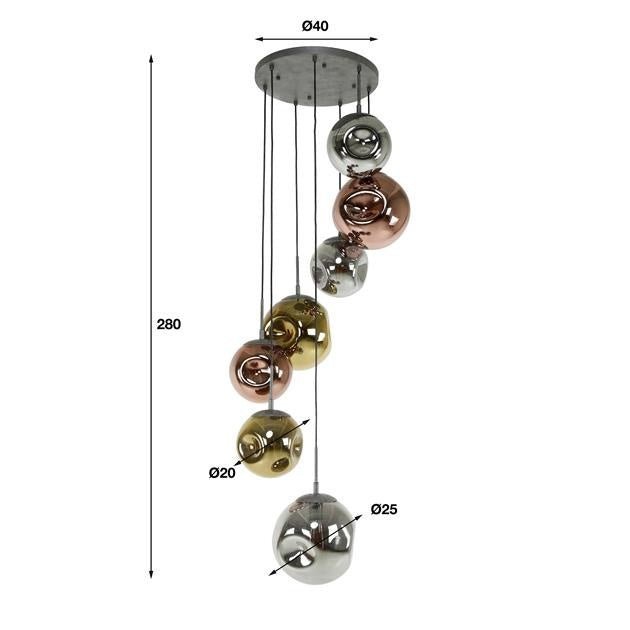 Lampada a sospensione Ada DH Interior Silver LxLxH 71x60x57 Silver Bianco Indicazione dimensione foto