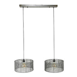 Lampada a sospensione Luis DH Interior Nero LxLxH 90x45x28 Nickel Bianco foto vista frontale