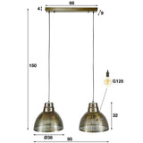 Lampada a sospensione Luisa DH Interior Bronzo LxLxH 79x42x37 Bronzo Bianco Indicazione dimensione foto