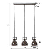 Lampada a sospensione Marie DH Interior Silver LxWxH 98x47x34 Silver Bianco indicazione dimensione foto