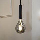 Lampada a sospensione Miles Smokey Dimehouse Antracite LxPxH 29x22x22 Vetro Foto atmosferica vista frontale