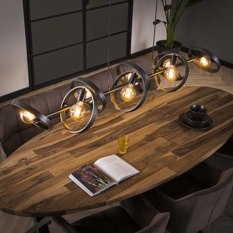 Lampada a sospensione Otan DH Interior Carbone LxPxH 168x44x19 Metallo Foto atmosferica vista frontale diagonale