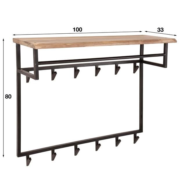 Appendiabiti Teun DH Interior Acacia LxLxH 102x84x35 Legno di acacia Bianco Indicazione dimensione foto