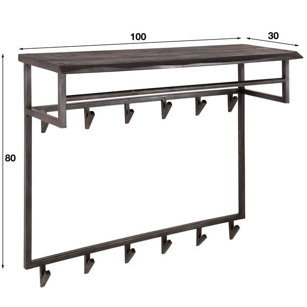 Appendiabiti Yme DH Interior Acacia LxLxH 92x84x50 Legno di acacia Bianco Indicazione dimensione foto