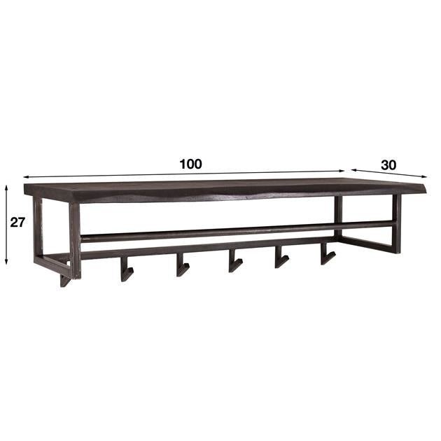 Appendiabiti Yme DH Interior Acacia LxPxH 103x37x30 Legno di acacia Bianco Indicazione dimensione foto