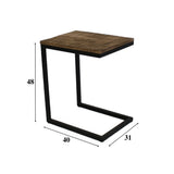 Tavolino Bavaro Basso Dimehouse Marrone LxPxH 57x48x36 Legno di mango Foto atmosferica vista frontale diagonale