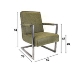 Poltrona Tigre Dimehouse Verde LxLxH 69x58x41 Ecopelle Bianco Indicazione misura foto
