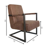 Poltrona Tigre Dimehouse Tortora LxLxH 69x58x49 Ecopelle Bianco Indicazione misura foto