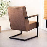 Poltrona Tigre Dimehouse Tortora LxLxH 69x58x49 Ecopelle Atmosferica foto diagonale vista posteriore