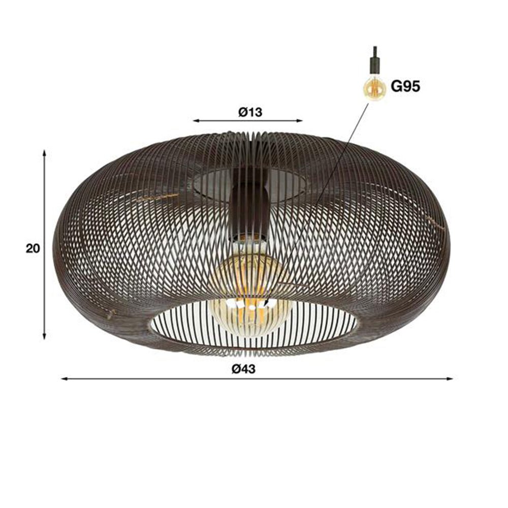 Lampada da soffitto Jill DH Interior Nero LxLxH 48x48x25 Nickel Bianco Indicazione dimensione foto