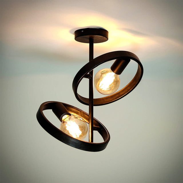 Lampada da soffitto Otan DH Interior Carbone LxPxH 48x28x9 Metallo Foto atmosferica vista frontale diagonale