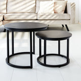 Tavolino Rosa Dimehouse Nero LxPxH 56x55x47 Legno di mango Vista frontale della foto suggestiva