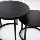 Tavolino Rosa Dimehouse Nero LxPxA 56x55x47 Legno di mango Dettaglio fotografico atmosferico