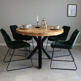 Tavolo da pranzo Oregon Dimehouse Marrone LxPxA 165x96x9 Legno di mango Vista frontale della foto suggestiva