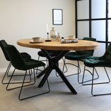 Tavolo da pranzo Oregon Dimehouse Marrone LxPxH 283x115x9 Legno di mango Vista frontale della foto suggestiva