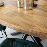 Tavolo da pranzo Oregon Dimehouse Marrone LxPxH 283x115x9 Legno di mango Dettaglio fotografico atmosferico