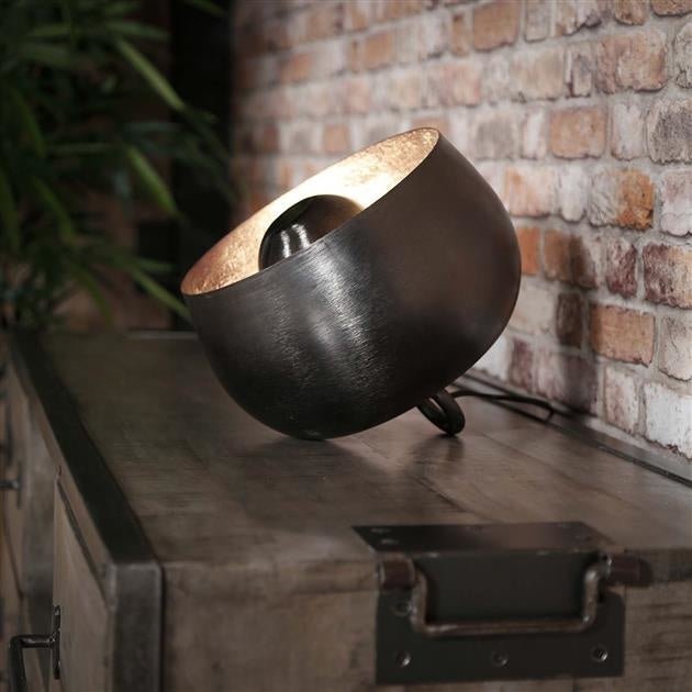Lampada da tavolo Basel DH Interior Nero LxLxH 31x29x29 Nichel Foto atmosferica vista frontale diagonale