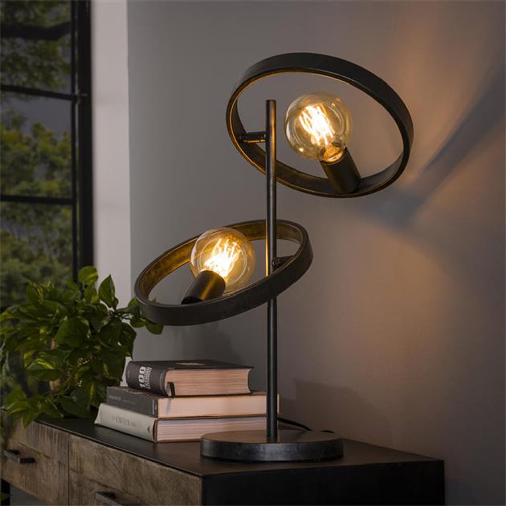 Lampada da tavolo Otan DH Interior Carbone LxLxH 55x44x28 Metallo Foto atmosferica vista frontale diagonale