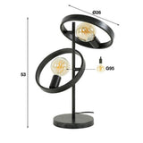 Lampada da tavolo Otan DH Interior Carbone LxLxH 55x44x28 Metallo Bianco Indicazione dimensione foto