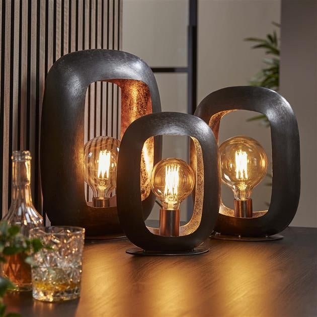 Lampada da tavolo Selma DH Interior Nero LxLxH 38x31x17 Nichel Foto atmosferica in situazione