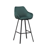 Sgabello da bar Elise Velluto Dimehouse Verde LxPxH 95x59x57 Velluto Bianco foto diagonale vista frontale