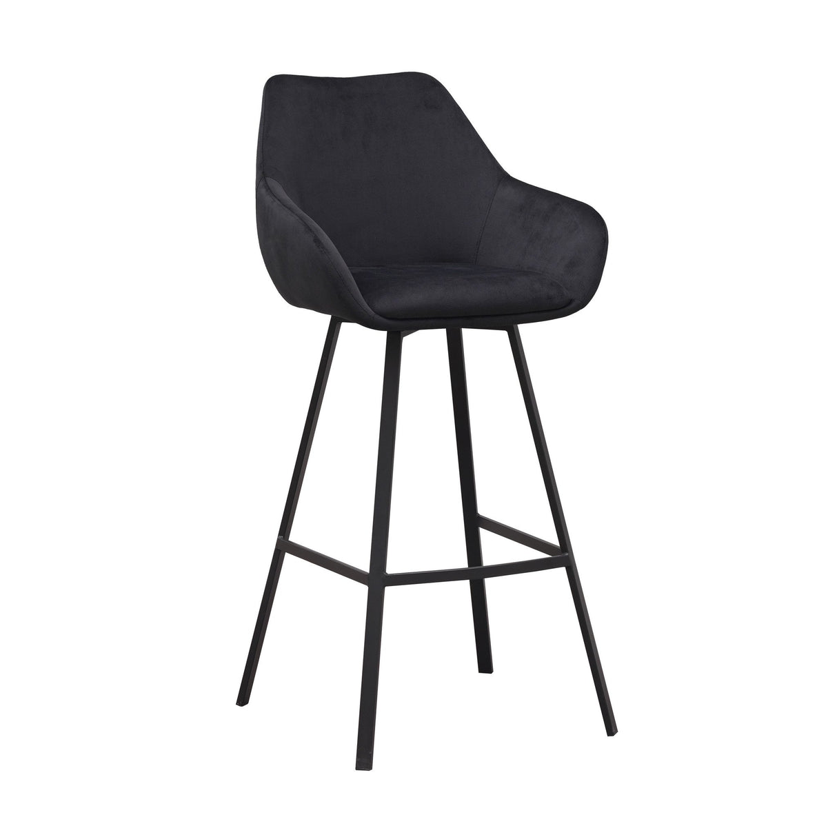 Sgabello da bar Elise Velluto Dimehouse Nero LxPxH 95x59x57 Velluto Bianco foto diagonale vista frontale