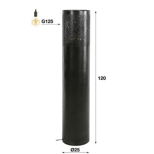 Lampada da terra Eleanor Black Nickel DH Interno Nero LxPxH 121x26x26 Nickel Bianco Indicazione dimensione foto