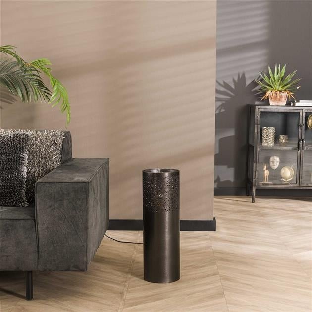 Lampada da terra Eleanor Black Nickel DH Interno Nero LxLxH 68x25x25 Nickel Foto atmosferica vista frontale