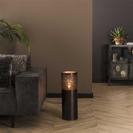 Lampada da terra Eleanor Black Nickel DH Interno Nero LxLxH 68x25x25 Nickel Foto atmosferica vista frontale diagonale