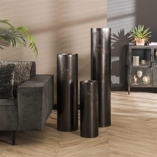 Lampada da terra Eleanor Black Nickel DH Interno Nero LxLxH 68x25x25 Nickel Foto atmosferica in situazione